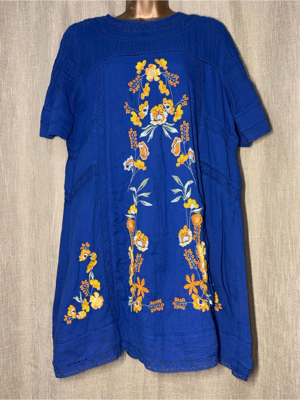 Free People Perfectly Victorian Floral Embroidered Mini Dress
